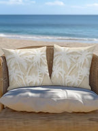 Outdoor Pillow Waterproof 1 Pack, Tropical Palm Tree Patio Throw Pillows for Couch Bed Sofa with Insert, Vintage Beige Exotic Botanical Plants Decorative Travel/Reading/Camping Pillow Set 18x18 Inch - Image 6