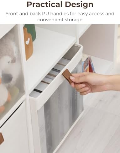 StorageWorks Closet Organizer Bins with Clear Window, Beige, 11x11x11 - Image 4