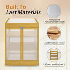 Mini Greenhouse Cold Frame, Wooden Polycarbonate Garden Greenhouse Cabinet 2-Tier Outdoor Plant Shelter for Seedlings Vegetables and Backyard Gardening Space - Image 4