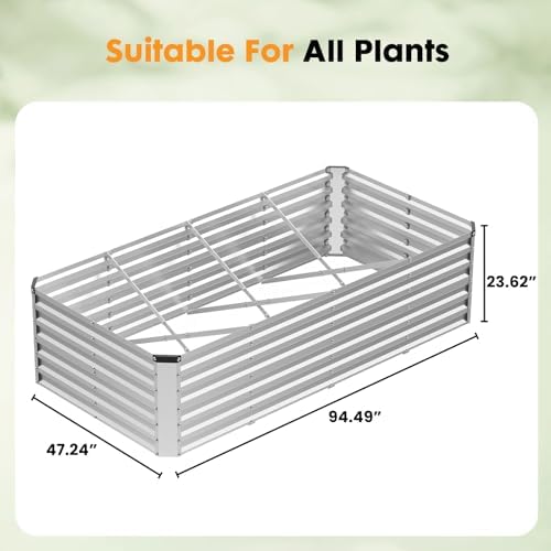 NEWBULIG Galvanized Raised Garden Bed Outdoor, 8x4x2ft Planter Box - Image 2
