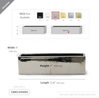 WGVI Long Rectangle Ceramic Planter Vase in Silver 14" x 4" x 4"H, Rectangular Box Block Terrarium Pot, Flower Arrangement, Tabletop Centerpiece, Home Decor Organization Storage Container, 1 Pc. - Image 2