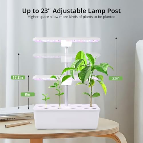 Hydroponic System Growing Indoor Garden 12 Pods 36W 100 Bulbs in 5 Colors LED Growth Light, Herb Garden Kit Indoor with Quiet Pump ＆ Automatic Timer Adjustable Height Up to 23" 5L Water Tank - Image 6