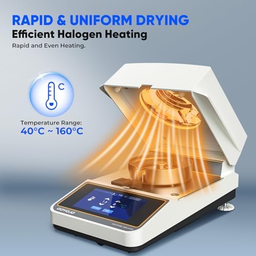 Halogen Moisture Analyzer with Rapid Heating & Drying (40-160°C) 110g-5mg High-Precision Halogen Moisture Balance Moisture Determination for Food, Plants, Construction Materials 110V~120V - Image 5