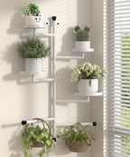 4-Tier Window Plant Shelves, 160° Rotating Indoor Wall Mounted Plant Holder Shelf for Haning Multiple Plants, Floating Window Sill Plants Stand for Home Decor, Gift for Plant Lovers, White by FirewoodRack