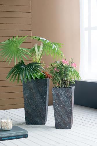Cement Planter, 18.1 Inch Tall, Antique Gray - Image 7