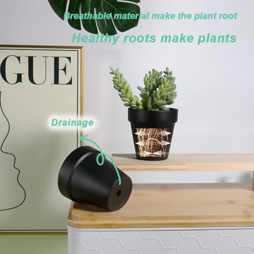 vensovo 3 Inch Black Terracotta & Clay Pot with Drainage, 20 Pack - Image 5