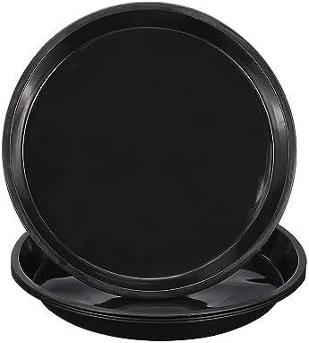 PATIKIL 4 Pack Plastic Plant Saucer, 14 Inch Plant Tray for Pots Round Plant Dish Plant Drip Trays Water Tray for Indoors Outdoors Garden, Black by PATIKIL