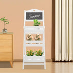 Wooden Plant Stand with Chalkboard, 3-Tier Solid Wood Plant Stand, Fir Wood Ladder Shelf for Indoor/Outdoor Plants, Succulents, 22lbs Load Capacity (White) - Image 5