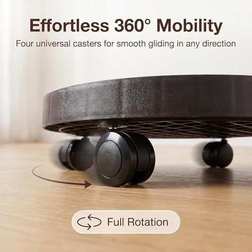 15.5 Inch Planter Caddies Rolling Saucer Caddy with Wheels, Heavy Duty Wheeled Stand for Potted Plant, Round Coaster Roller Base Tray with Casters, Flower Pot Dolly Holder for Indoor Outdoor - Image 4