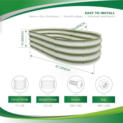 Gardmax 2 Pack Galvanized Raised Garden Bed, Lightweight Planter Boxes Outdoor with Easy Assembly, Large Garden Bed for Vegetables, Fruits, Flower - Image 4