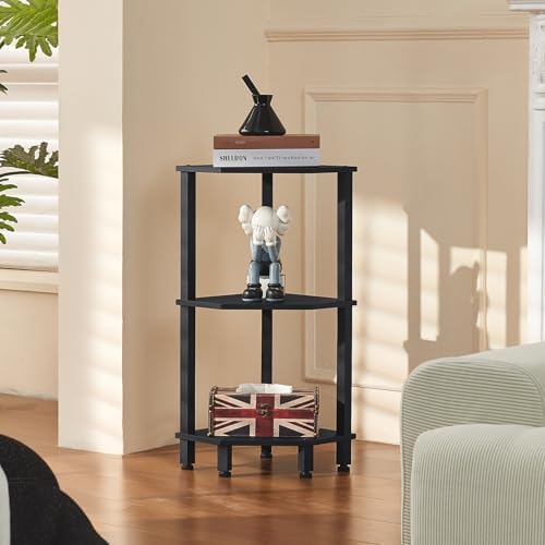 YUFAM 3-Tier Corner Shelf, Black - Image 2