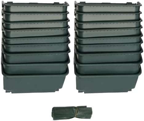 Hanging Planting Grow Bags, 18 Pockets Hanging Vertical Wall Planter, Vertical Greening Flower Container, Outdoor Indoor Grow Flower Pot Bags for Deck, Porch, Garden, Railing, Fence (Dark Green) - Image 7