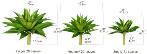 Ttranewsoo 22' Artificial Plant,Artificial Agave Plants,Faux Plants for Outdoors,Artificial Plant Outdoor,Large Uv Resistant Fake Agave Planters for Indoor and Outdoor Decorating 1PCS - Image 2