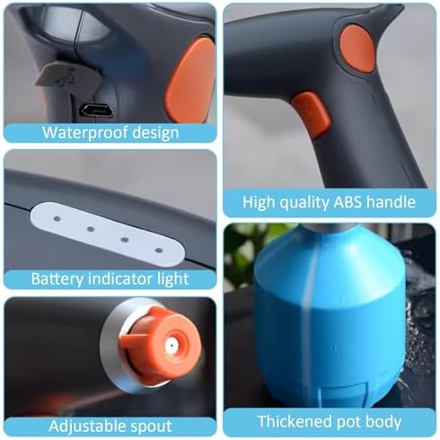 Electric Spray Bottle for Indoor Outdoor 1L Automatic Spray Bottle with Adjustable Water Mist Nozzle 2000mAh Rechargeable for House Cleaning Gardening - Image 6