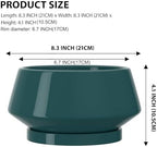 8.3 Inch Green Ceramic Planter with Drainage Hole and Saucer - Image 2