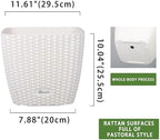 Dexceder 11x10 Self Watering Planter (Ivory White Rattan) - Image 3