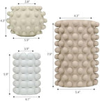 Eyely Delara Modern Minimalist Handmade Concrete Bubble Cylinder and Round Planter Set, Matte Soft Neutral (Set of 3) (NLP1002A-3SET) - Image 3