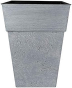 The HC Companies 22 Inch Avino Tall Square Planter - Decorative Indoor Outdoor Plant Pot for Front Porch, Deck, Patio and Home, Oxidized Black by TheHCCompanies
