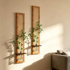 2PC Vertical Bamboo Weaving Wall Art, Neutral, 47In x 8In - Image 2