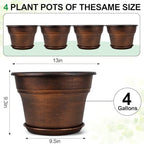 Fodetyff Planters-Plant-Pots-Indoor-Outdoor, 13 inch 4 Pack Copper - Image 3