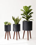 Bamworld 3-Pack Plant Holders for Indoor Plants Metal Planter Stands by Bamworld