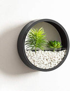 Pack of 4 Round Wall Planters Hanging Metal Plant Containers Circle Plant Holder Contemporary Morden Circle Iron Vase for Succulents or Herbs Cactus and More (Black) - Image 5