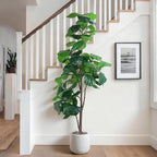 Jocoevol Artificial Fiddle Leaf Tree, 6ft Faux Plant Fake Ficus Lyrata Trees with White Planter - Perfect for House, Office, Living Room Indoor Home Decor, Ideal Housewarming Gift by JOCOEVOL