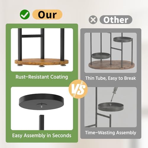 LASZOLA Corner Plant Stand Indoor Flower Shelf Tall, 3 Tiers Metal Black - Image 4