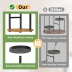 LASZOLA Corner Plant Stand Indoor Flower Shelf Tall, 3 Tiers Metal Black - Image 4