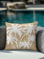 Throw Pillow 18x18 Inch, Tropical Palm Tree Waterproof Outdoor Pillow Covers for Patio with Insert, Vintage Tan Exotic Botanical Plants Decorative Pillowcase Cushion for Couch, Sofa, Bed, Garden - Image 4