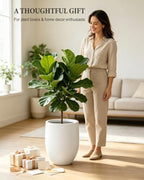 Kante Tall Concrete Planter 21.7" Modern White Floor Pot for Indoor Outdoor - Image 6