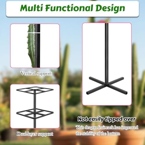 Adjustable Double-Layer Dragon Fruit Trellis Black Metal 1Pc - Image 5