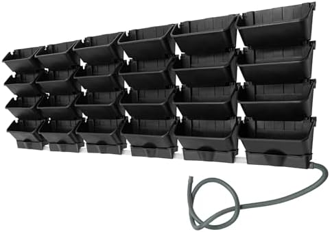 Wall Planters 24 Pack Vertical Garden Planter with Self Watering Army Black - Image 6