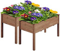 Yaheetech Raised Garden Bed 2Pcs Elevated Wood Planter Box, Dark Brown by Yaheetech