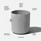 Veradek Demi Series Round Planter for Porch, Patio, Backyard | Durable Plastic-Concrete Material | Modern Décor for Tall Plants, Flowers - Image 2