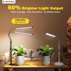 LED Grow Lights for Indoor Plants, Tripod Stand, Dual Head - Image 2