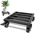 8X 8 inches Plant Caddy with Wheels Upgraded Lockable Heavy Duty Trolley Suitable for Indoor Outdoor Large Plant Pots Parasol Stands and Bases or Plant Stand Metal Square Black by Fsehyue