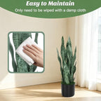 2Pcs 22.5in Faux Snake Plant with Woven Basket Indoor Decor - Image 4