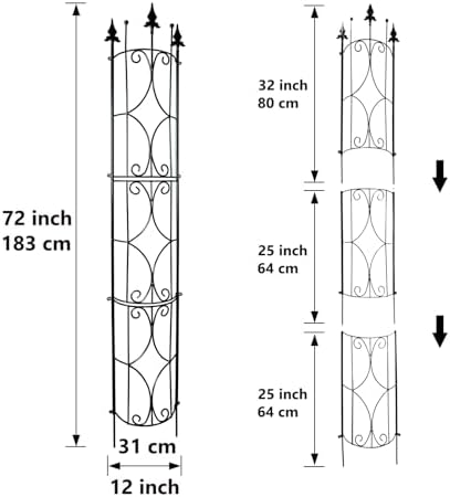 Thealyn Garden Trellis 2 Pack 72'' H x 12'' W Metal Plant Trellis - Image 2