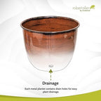 Headwind Glazed Ironstone Hamilton Collection Decorative Plant Pot – 12" Chestnut Brown Pot – Lightweight & Durable with Drainage Flower Pots for Indoor Plants & Outdoor Planter Use by Robert Allen - Image 6