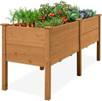 Best Choice Products 72" x 24" x 30" Raised Garden Bed with Extra Deep 16" Depth, Elevated Wood Planter Box Stand for Backyard, Patio, Balcony, Natural Fir Wood - Acorn Brown by BestChoiceProducts