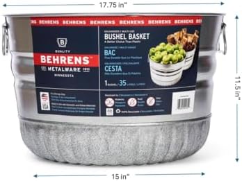 Behrens Galvanized Bushel Basket (2 Bushels) - Image 2