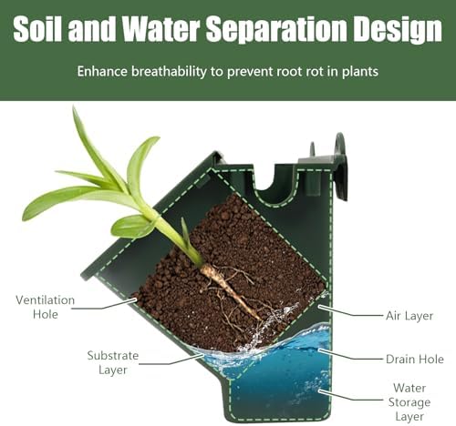 JOMCYDM Vertical Planter with 30 Pockets Wall Mounted Planter Living Wall Planter Indoor Outdoor Wall Plant Holder Microgreens Growing Kit Herb Pots - Image 3