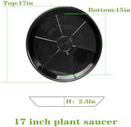 2 Pack Plant Saucer Drip Tray 17 inch, Large Heavy Sturdy Plastic Planter Flower Pot Saucers for Indoor Outdoor Garden, Plant Water Drip Trays for pots (17" 2Pack, Black) - Image 2