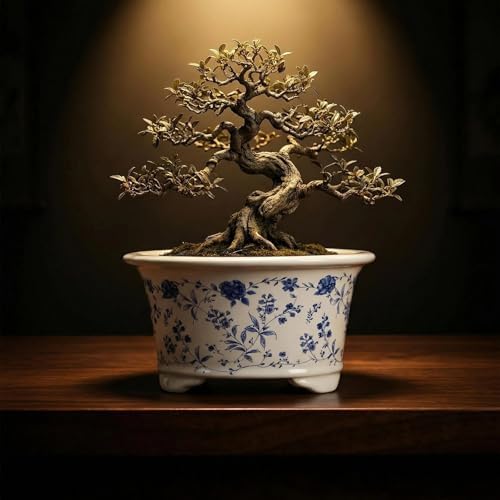6.69" Glazed Bonsai Pots, with Drainage, Indoor-Outdoor Decor - Image 4