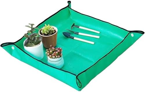 Repotting Planting Mat 50cm-100cm Gardening Potting Pad Foldable Garden Plant Flower Pot Transplanting Waterproof Mats for Indoor Plant Repotting(100x100cm) - Image 2