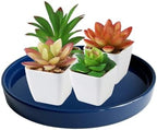 Yukfona Ceramic Plant Saucer Tray 1 Pcs 12 Inch Blue, 12.5" OD x11.9 ID x1.6 Deep| Fits Flower pots Bottom≤ 11.9", Heavy Duty Glazed Round Planter Drip with Catch Basin for Indoor Outdoor Plants - Image 7