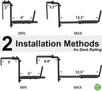 HFHOME 6PCS Adjustable Planter Box Brackets, Brackets for Window Boxes Planters Hanging Flower Box Holders, Wall Mount Holder for Windowsills, Garden, Fences, and Balcony - Black (Patent Registered) - Image 2