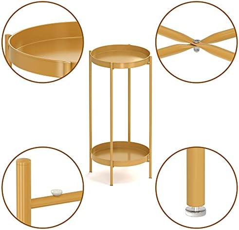 2 Tier Plant Stand Indoor Outdoor - 10.5in Width 24in Tall Flower Pot Rack - Image 2