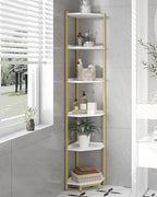 Hzuaneri Corner Shelf Stand 6-Tier Corner Bookshelf Storage Standing Shelf - Image 5
